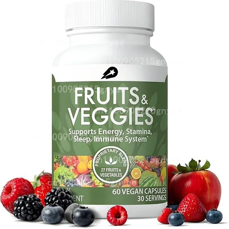 

Fruits&Veggies - Fruit and Vegetable Supplements Enhance Immunity and Energy -2-in-1 Formula Promotes Overall Health-60 Capsules