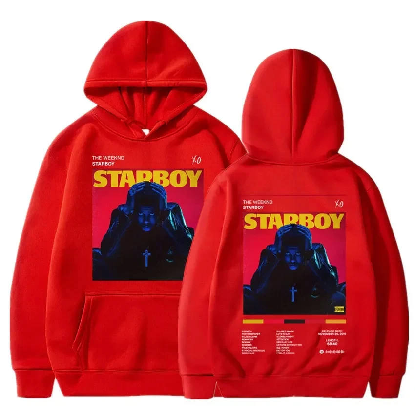 Sudadera informal de lana para hombre y mujer, jersey con capucha de gran tamaño Harajuku, ropa de calle a la moda, rapero, Weeknd, 2024