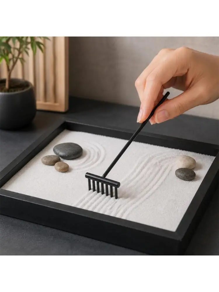 31BA Mini Sand Tray Tools with Resin Rakes for Mindful Desk Activity