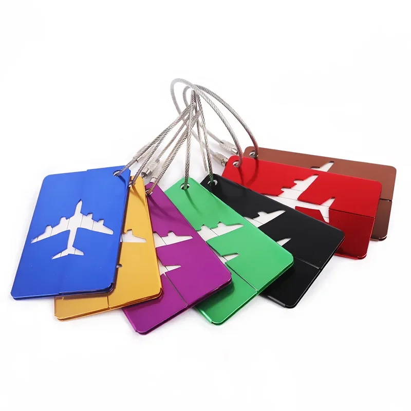 Travel Accessories 1pcs Travel Luggage Tags Baggage Name Tags Aluminum Alloy Suitcase Address Label Holder Metal Luggage Tag