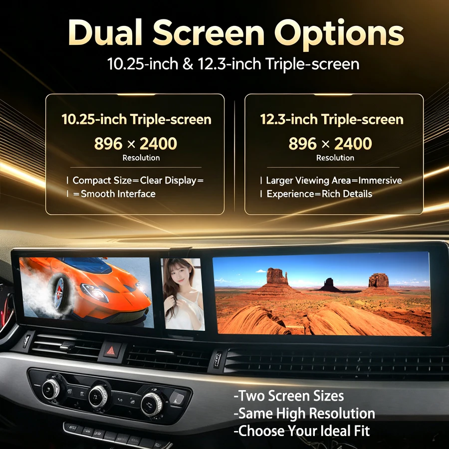 Wireless CarPlay Android 15 Dual Screen For Honda Civic 2023-2025 Touch Display Car Radio Multimedia 4G GPS Navi Bluetooth 5.0