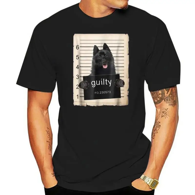 Camiseta con estampado de letras para hombre, camisa de estilo clásico a la moda, con estampado de perro Schipperke Dog Mug Shot Bad Dog, novedad de 2022