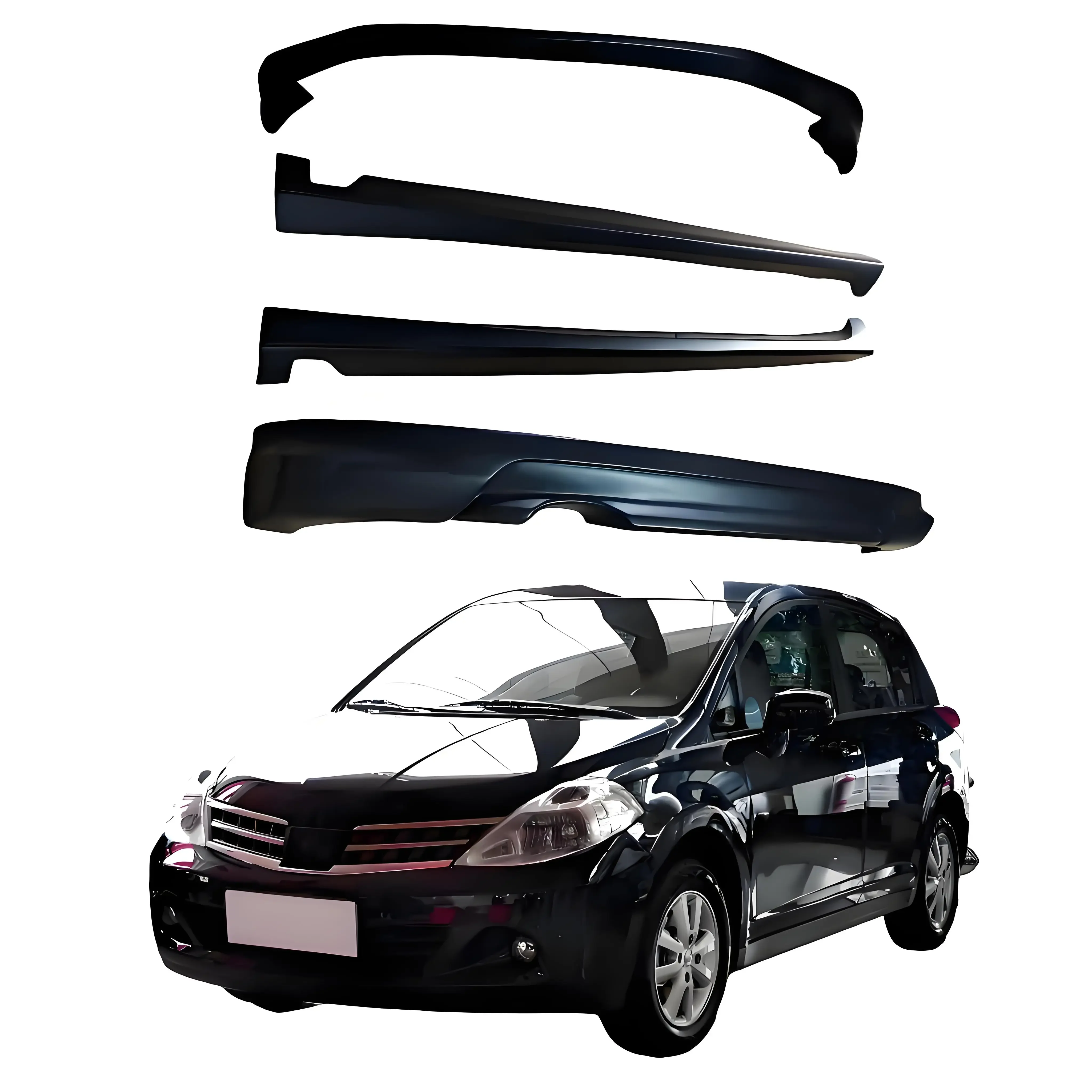 

Wide Body Kit For Nissan TIIDA 2011 2012 2013 2014 2015 ,the Pp Auto Body Systems includes Front Bumper Lip,Rear Bumper Lip,Si