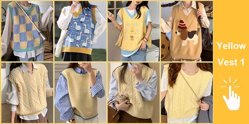 Green Knit Vest Printed Sleeveless Pullover Oversized Women Sweater Vest 2026 New Y2K Vintage Knitwear Women's Autumn Clothing