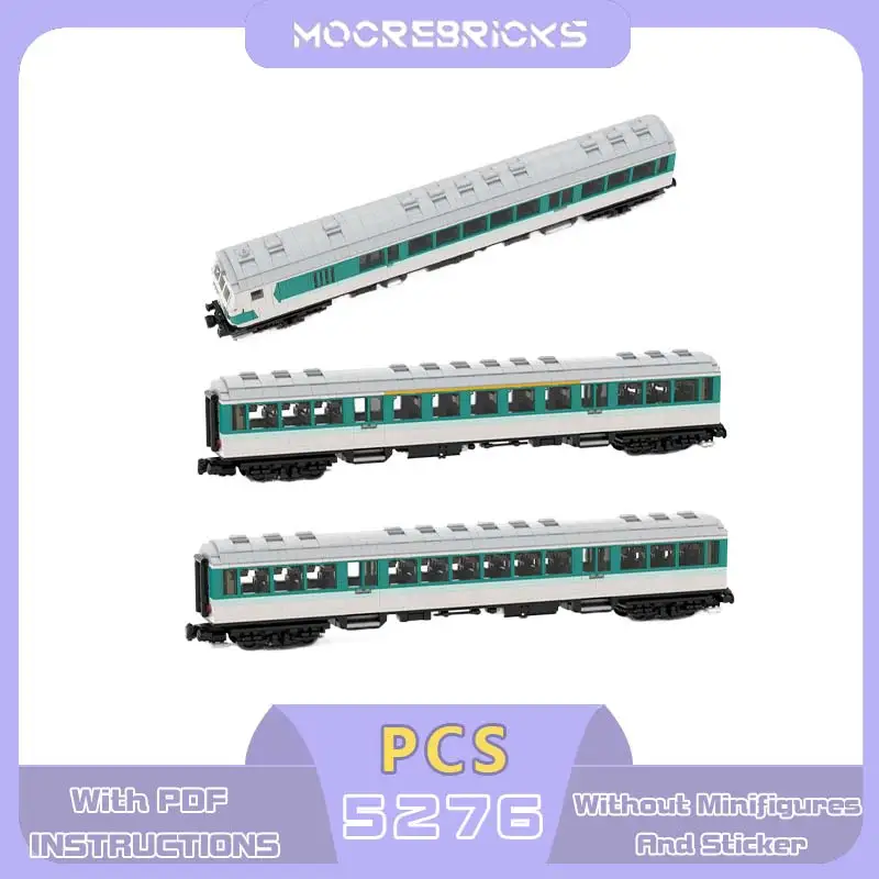 MOC Deutscher bdnrzf 463 Personenwagen Bausteine Moderner Expresswagen 8W Eisenbahnfahrzeug Modellbausteine Spielzeug