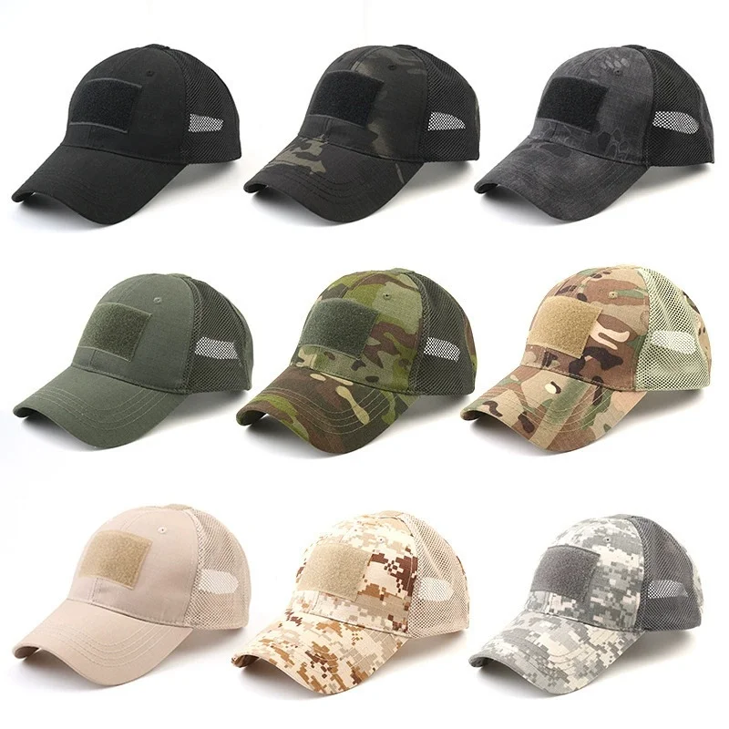 Hot Sale Outdoor Multicam Camouflage Adjustable Cap Mesh Tactical Airsoft Fishing Hunting Hiking Basketball Snapback Hat