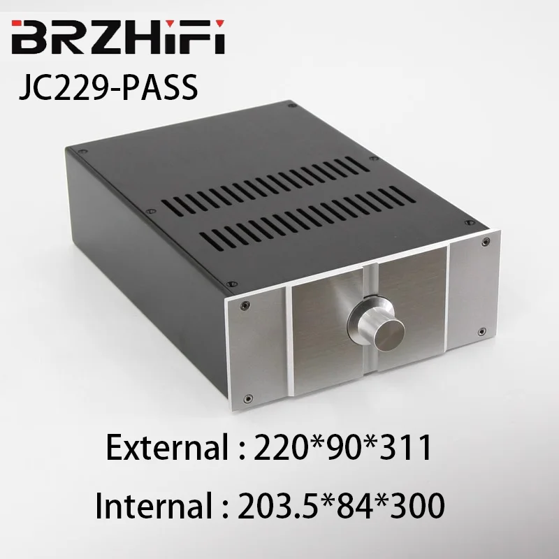 

BRZHIFI корпус аудио полностью алюминиевый мини-усилитель мощности JC229, коробка с отверстием для рассеивания тепла, корпус, аудиофил, сделай сам