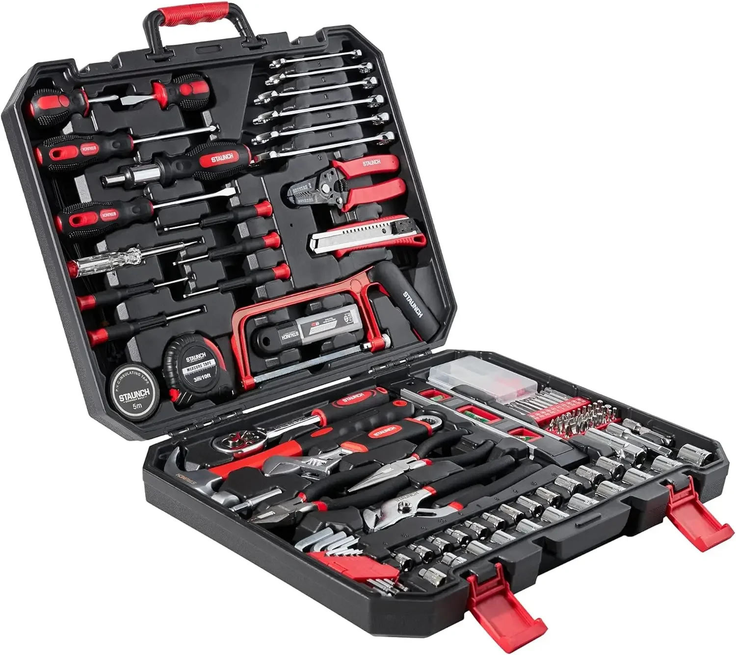 

Complete 200 Piece Tool Kit and Office Tool Set for Beginners | Includes Organizer Tool Box with All Essential Tools | Versatile