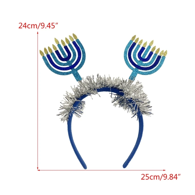 Hanukkah Headgear Ornament Decor, Hariband Party Supplies, Photo Props for Jewish Holiday Celebration