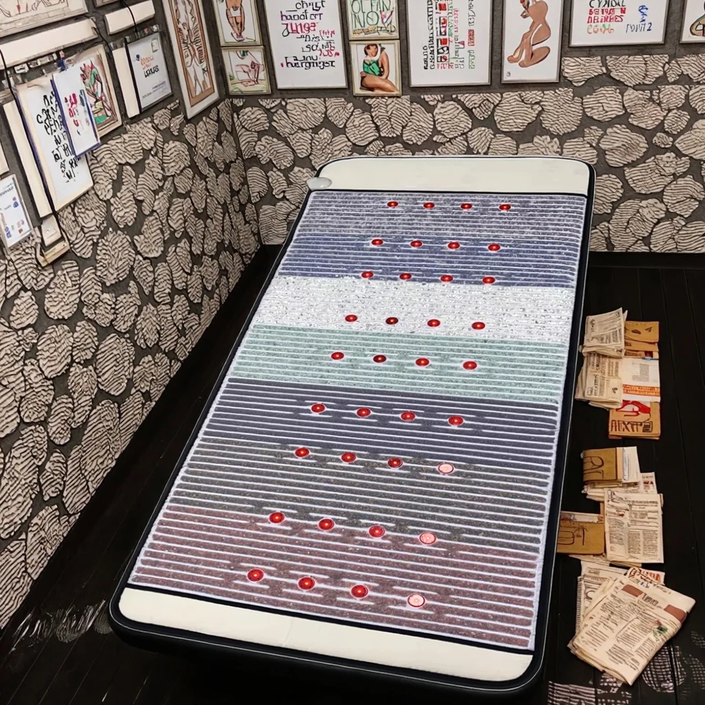 

Новые тенденции Премиум Массажный матрас для тела Электрические магнитные инфракрасные грелки Чакра Радуга Аметист Нефритовый Турмалин Низкая цена