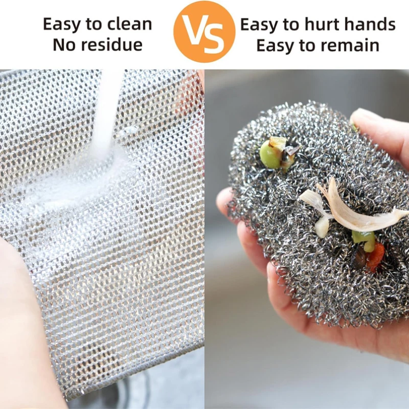 Non-Scratch Metal Wire Dishcloth Wire Dishcloth Multipurpose Wire Microfiber Cloth Cleaning Cloth Magic Dish Towel