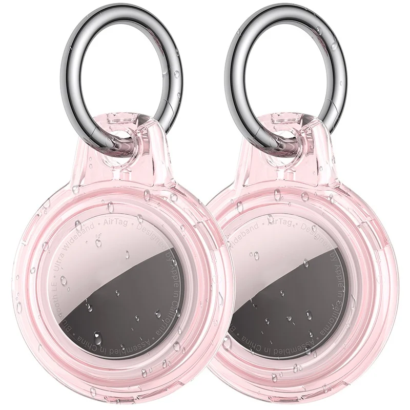 Clear TPU Case For Apple Airtag Protective Case With Keychain Anti-Lost Case Waterproof Transparent Cover For Pets Cats Dog Keys