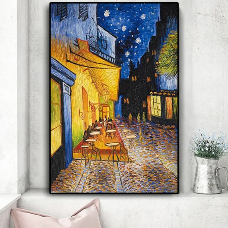 Classic  Paintings Wall Art Van Gogh Cafe Night Terrace Canvas Posters And Prints Living Room Bedroom Decoration Gifts
