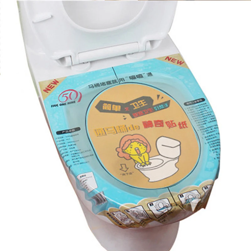 使い捨てプラスチックトイレステッカー,トイレ開口部,清潔な工具,簡単な固定,36x45cm