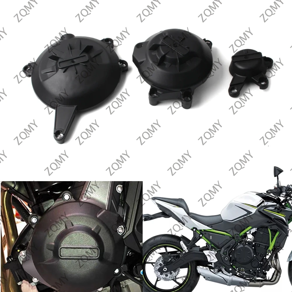 3Pcs/Set Motorbike Engine Crash Protector Guard Gear Crank Case Cover Slider For Kawasaki Z650 2017 2018 2019 2020