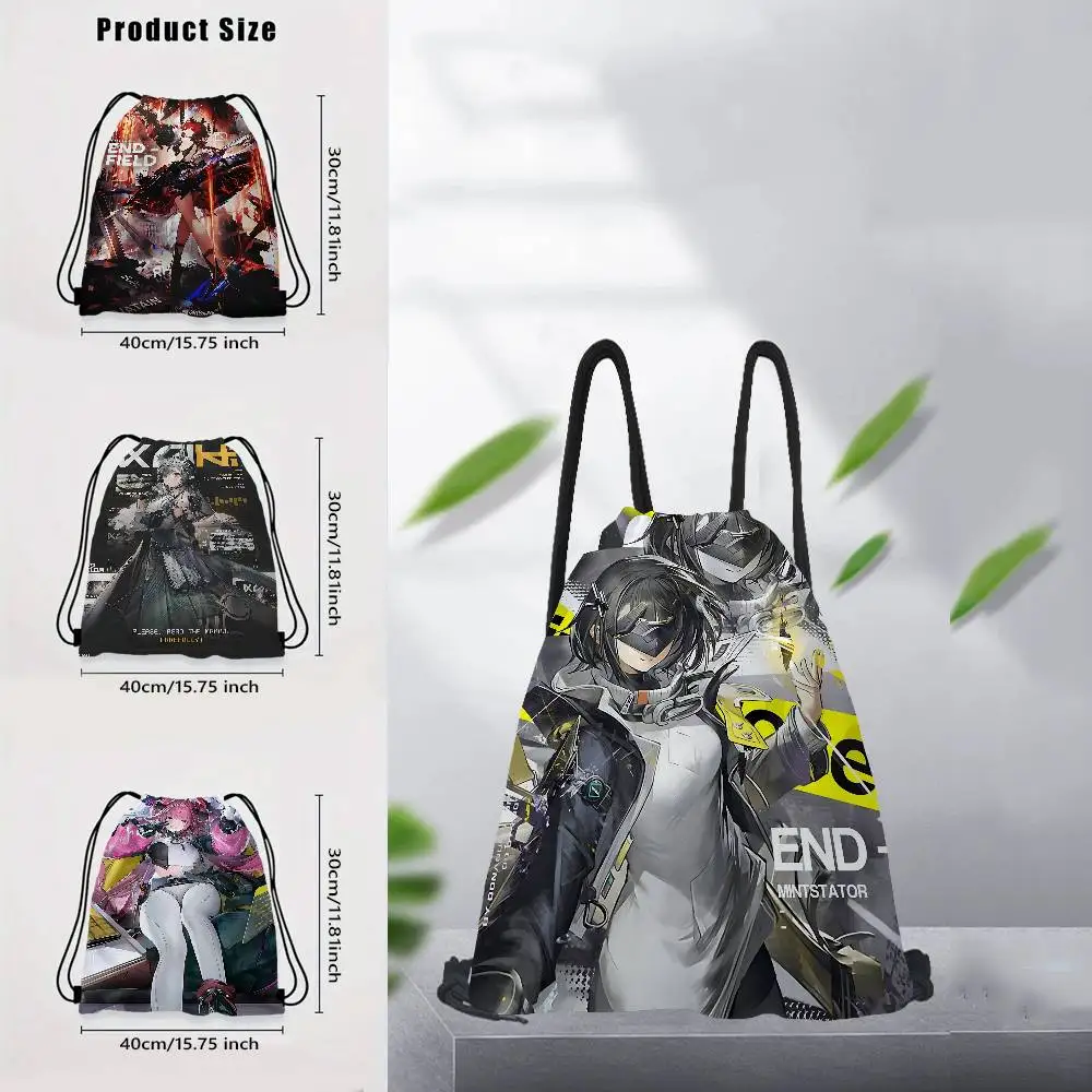 Popular Strategy Game Arknights Endfield 1 Piece Drawstring Bag Backpack, Adjustable Drawstring Backpack, Storage Bag
