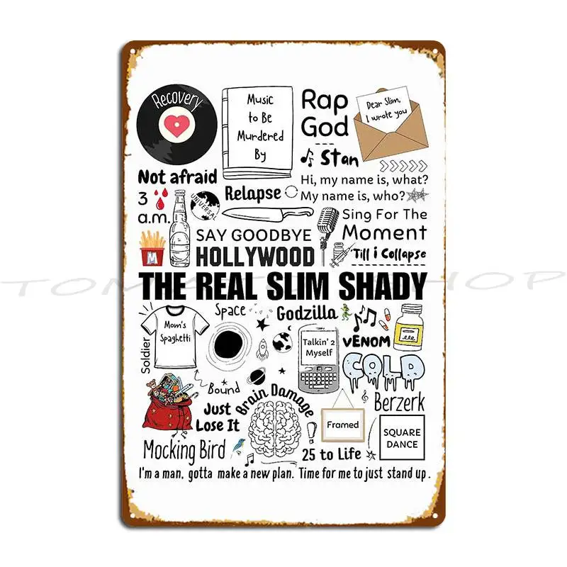 Shady Doodle Metal Signs Wall Mural Club Design Club Printing Tin Sign Poster