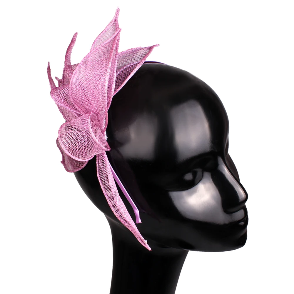

Women Elegant Fascinator Headband Wedding Dinner Headwear For Ladies Church Cocktail Hair Accessories Sinamay Fascinators Hats