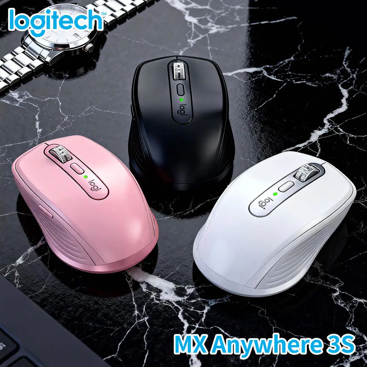 

Logitech MX Anywhere 3S Silent Mouse for iPad Air Pro Noise-Free Travel Use