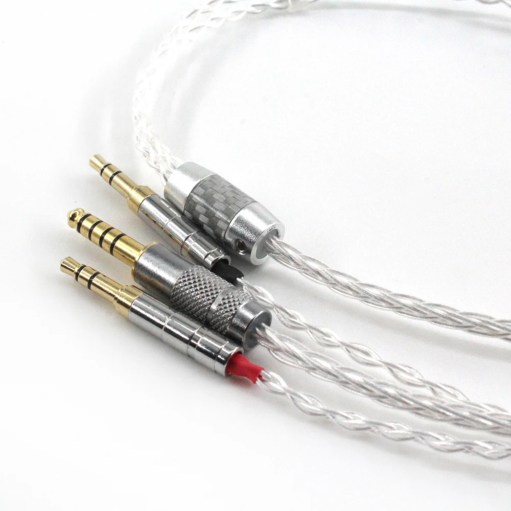 2.5/3.5/4.4mm Balanced Single Crystal Silver Headphone upgrade Cable for Sundara Aventho Focal Elegia t1 t5p D7200 MDR