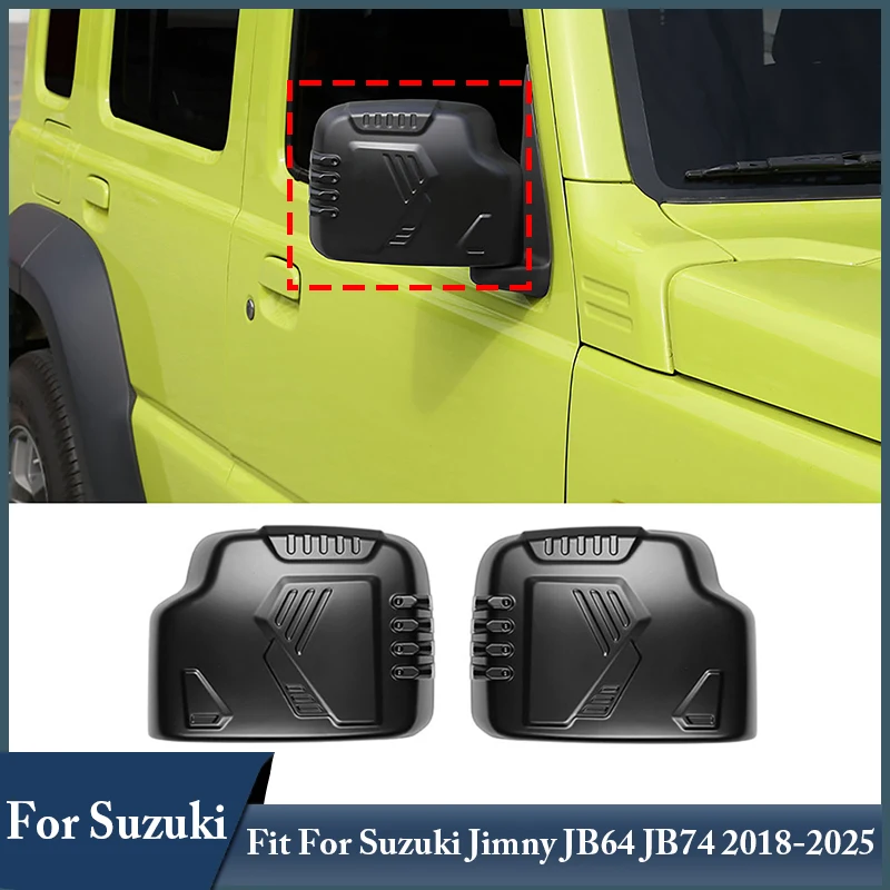 

Left Right 2Pcs Rear View Mirror Covers For Suzuki Jimny JB64 JB74 2018-2025 Car Accessories Scratch-resistant Protective Cover