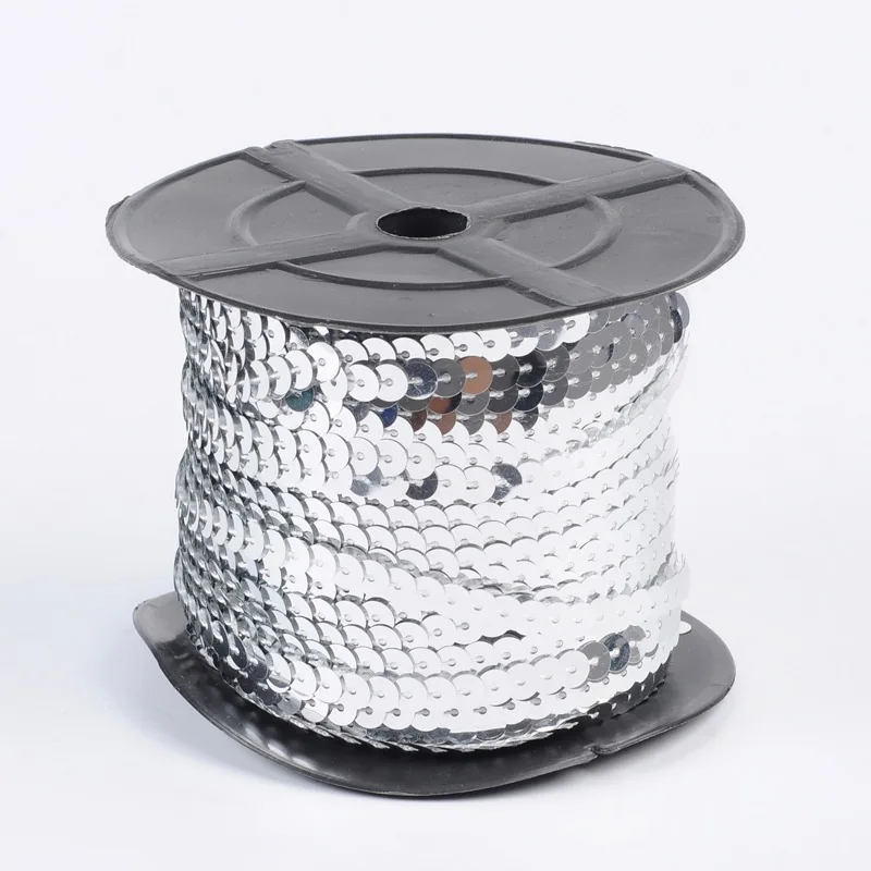 2rolls Plastic Paillette/Sequins Chain rolls AB color 6mm for Handmade Gift