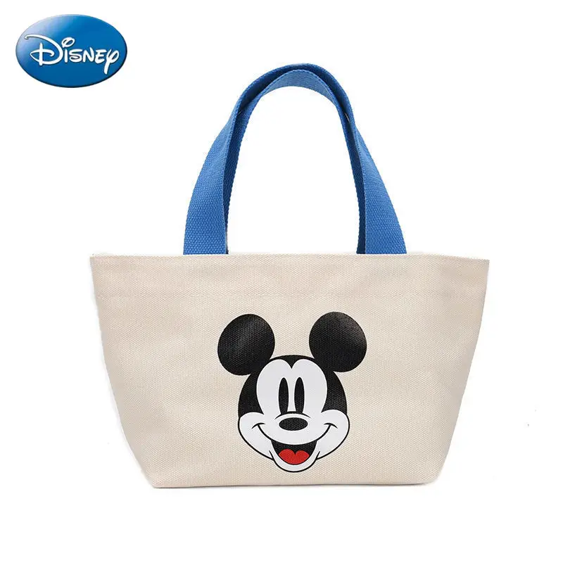 Disney Mickey Mouse Canvas Bag Women\'s Handbag Treasure Mother Small Cloth Bag Work Bento Bag Pupils with Rice Small Handbag