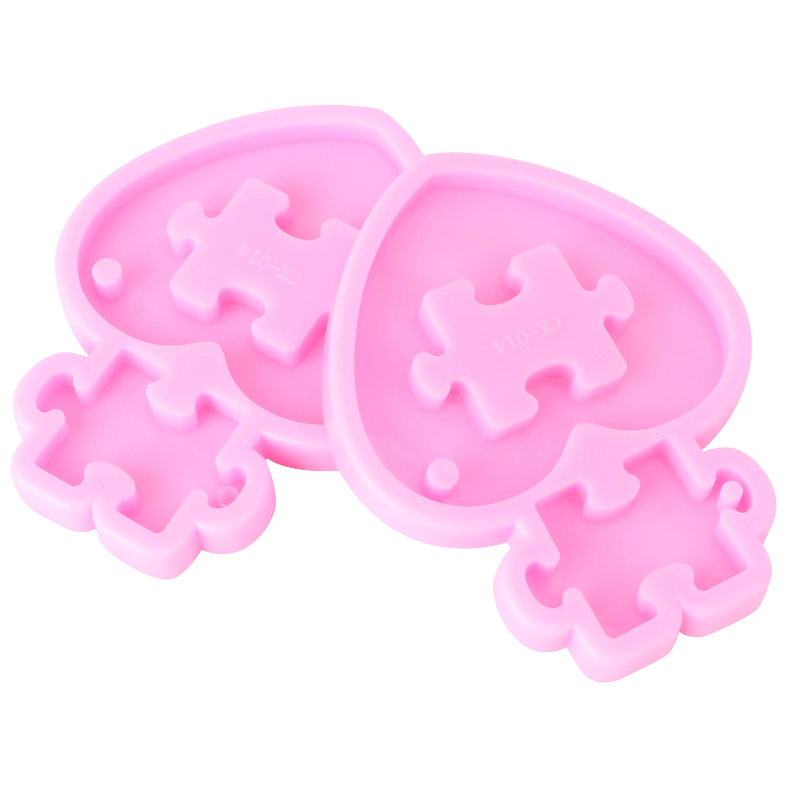 

2 Pcs DIY Crafts Love Puzzle Keychain Mold Pendant Making Silica Gel Heart Shape