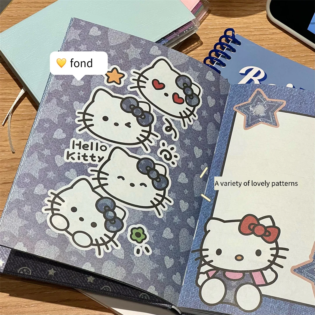 Cuaderno A5 de regalo de Hello Kitty, decoración de regalo de cumpleaños, cuaderno Kawaii pintado a mano, diario impreso, regalos para niñas, suministros para fiestas
