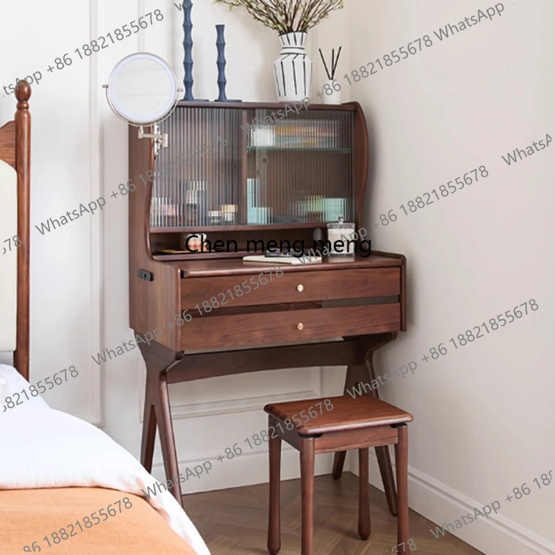 Luxury Wood Vanity Table Shelf Makeup Bedroom Chair Tall Women Dressing Table Modern Cosmetics Penteadeira Postmodern Furniture