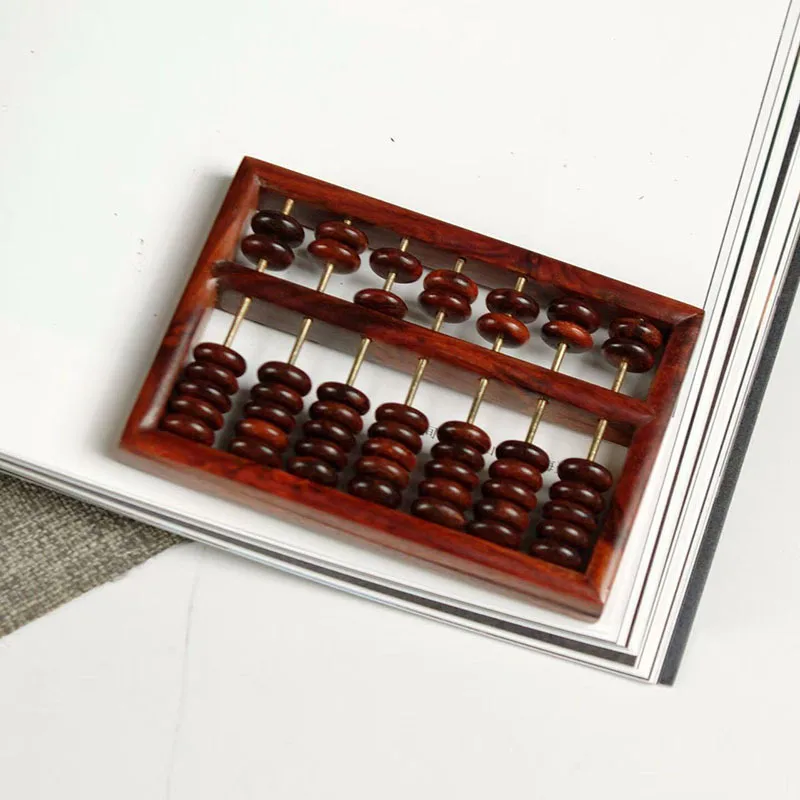 lobular red sandalwood abacus hand handle tenon and mortise structure mahogany handmade plate play desktop small ornament gift