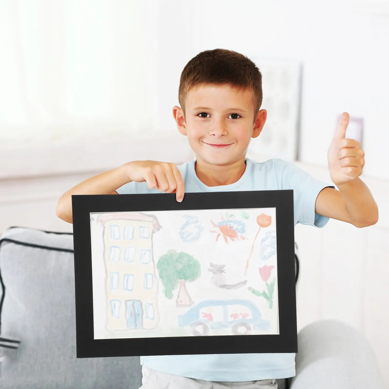 12Pcs Paper Art Photo Frames Kids Art Display Frame Cardboard Picture Frame for Children's Drawings Paintings School Home