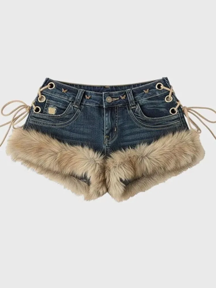 Streetwear Sexy Shorts Women Clothing Patchwork Y2k Denim Jeans Low-waisted Tunic Bodycon Pantalones Cortos De Mujer New Bottoms