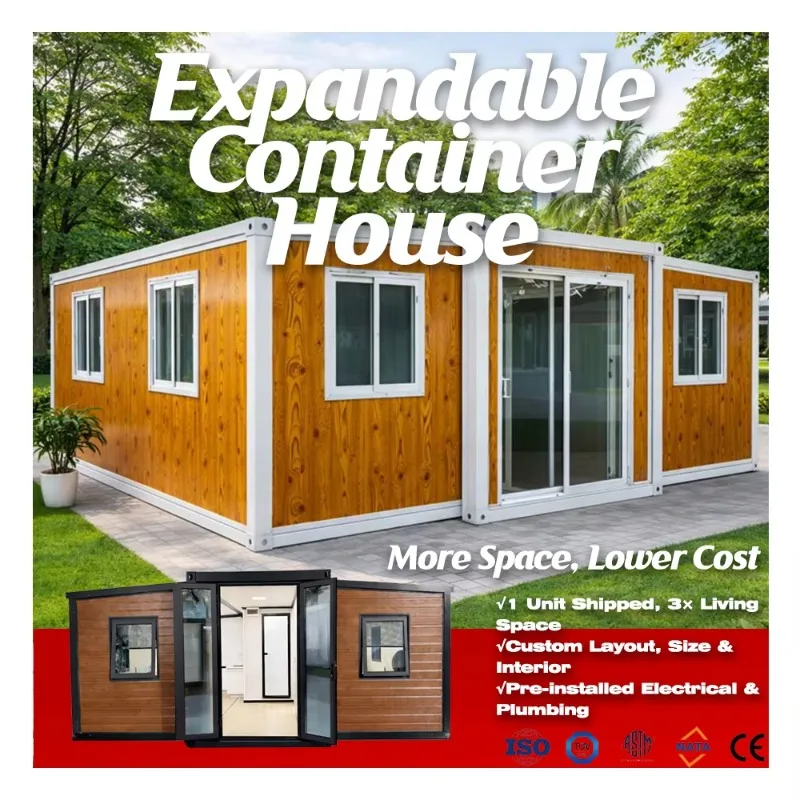 Customized Expandable Container House Price China Manufacturer 20ft 40ft Modular Foldable Steel Structure Expandable Container H