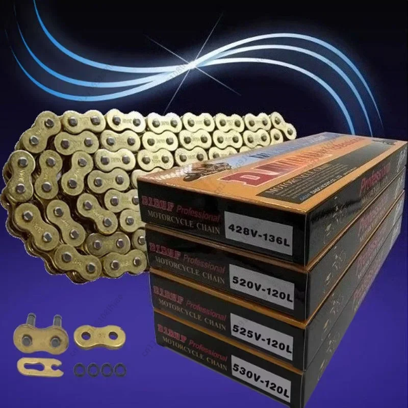 O-Ring Oil Seal Motorcycle Drive Chain 428 DID 136 Link 520 525 530 120 Links Sprocket Chain Set