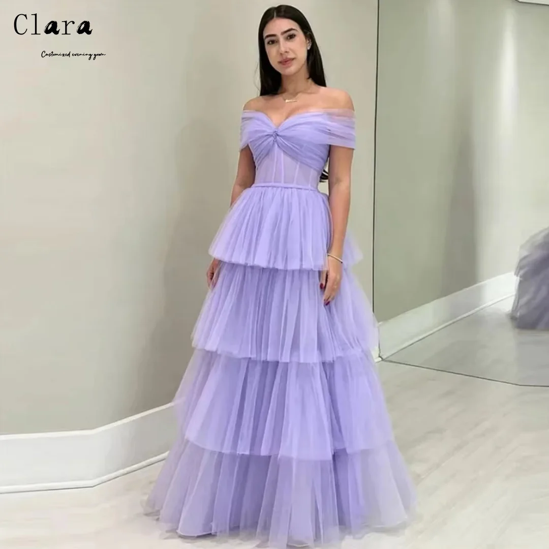 Clara personalizado púrpura una línea de novia sin mangas vestidos de graduación de lujo 2025 vestidos elegantes mujer para fiesta de noche vestido de Gala