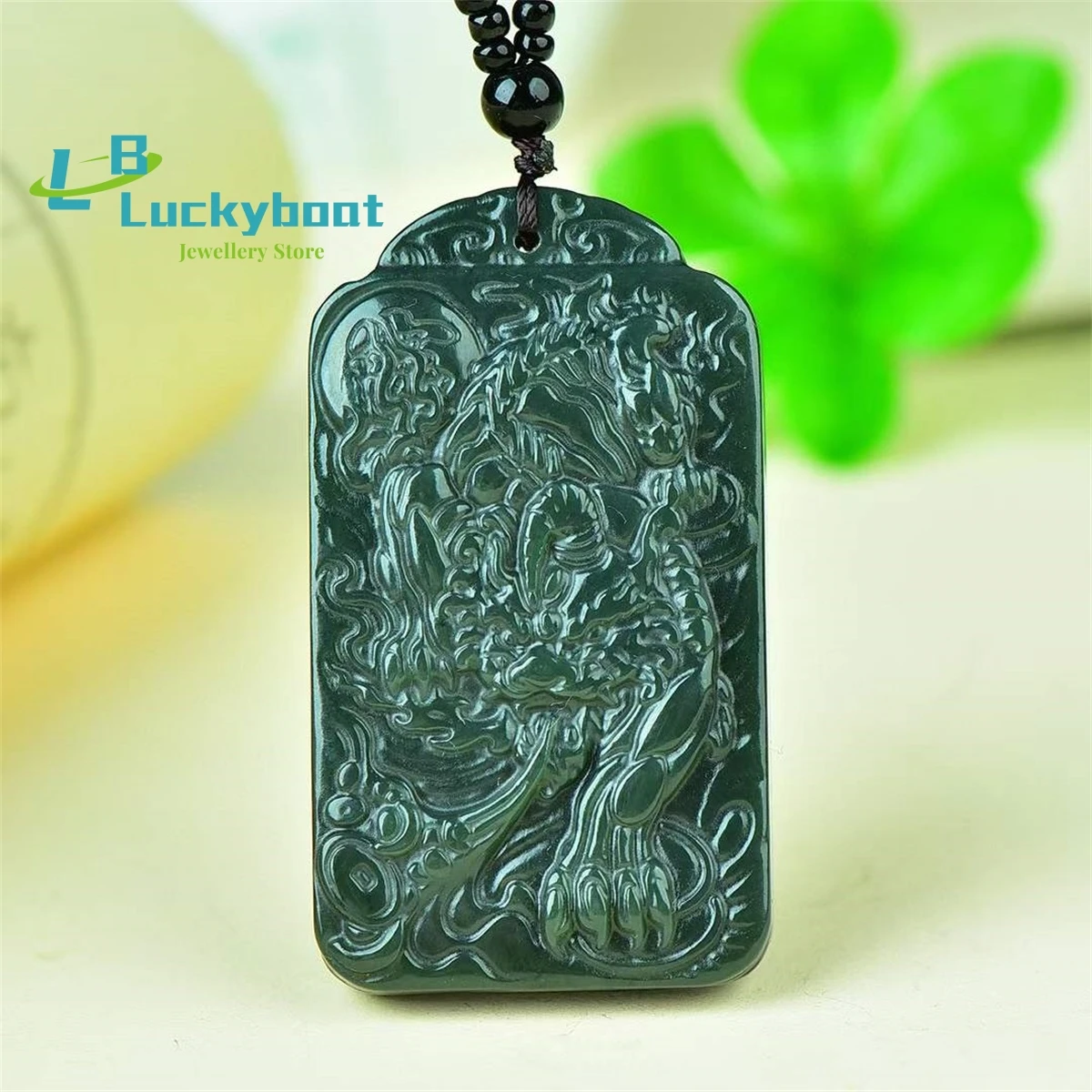 

Natural Hotan Jade Pixiu Square Brand Pendant Simple Elegant Fashionable Perfect Versatile for Men and Women