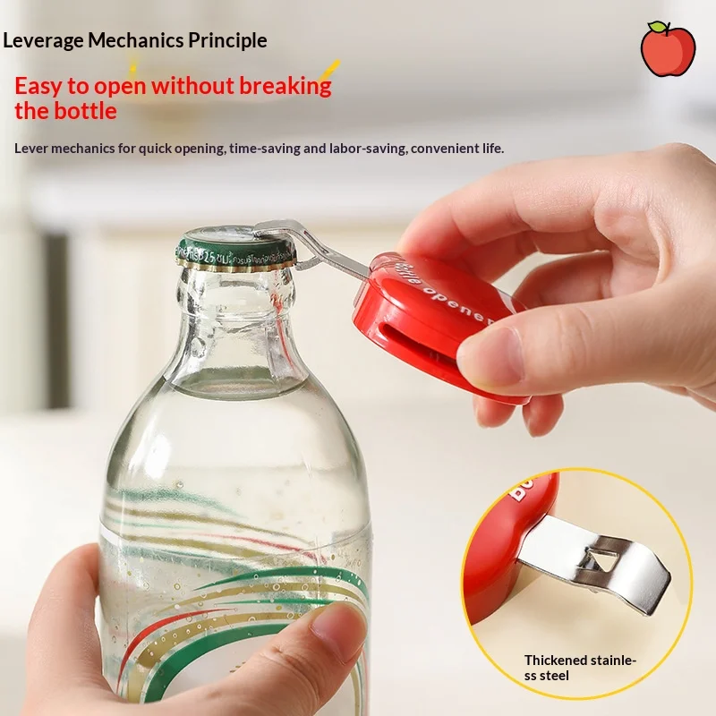 Apple Bottle Opener Multi-functional Refrigerator Sticker Snack Sealing Clip Cartoon Portable Magnetic Bottle Opener