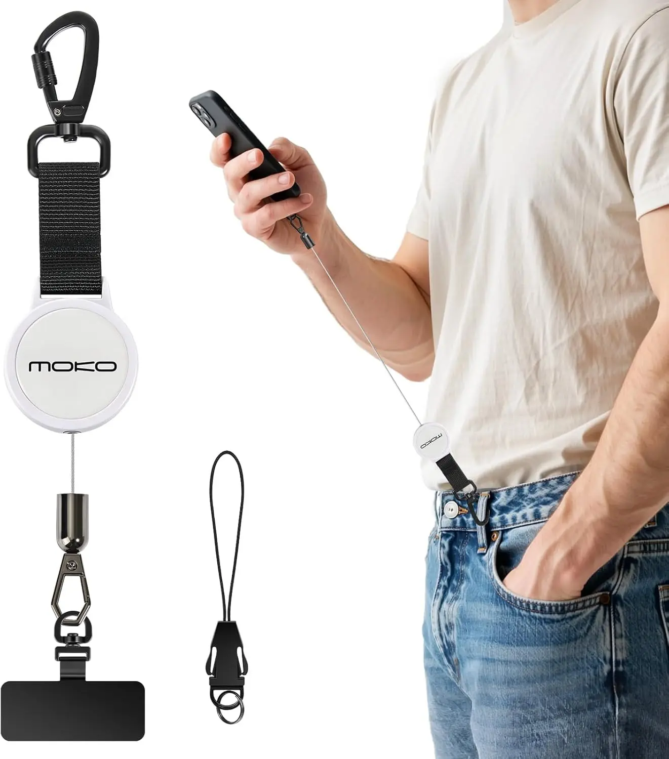 MoKo Anti-theft Phone Tether Retractable Lanyard