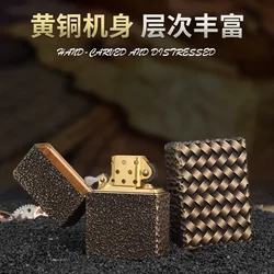 EDC Brass Square Box Large Hinge Thick Shell Windproof Gift Hiking Handle Outdoor Camping Portable Tools