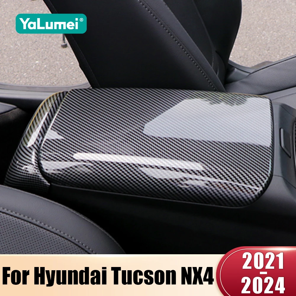 Für Hyundai Tucson NX4 2021 2022 2023 2024 Hybrid N Linie ABS Auto Center Konsole Armlehne Box Schutz Abdeckung Anti-scratch pad