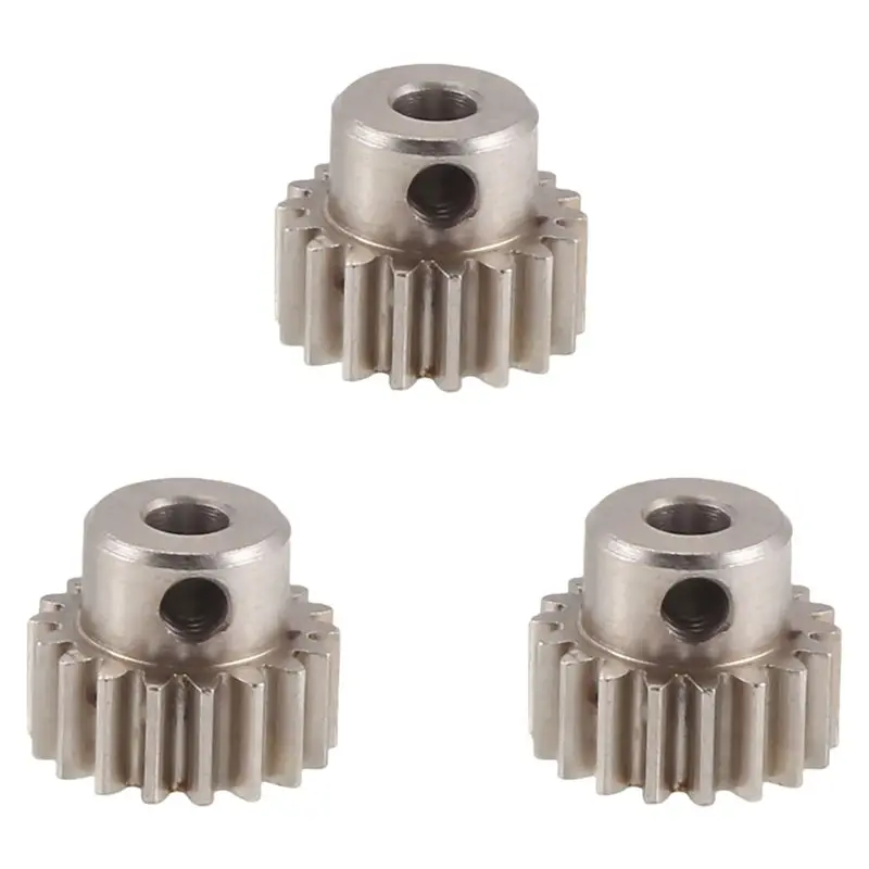 ABJL 3PCS 3.175mm Shaft Metal Pinion Motor Gear 32DP 48DP 64DP M0.6 M0.8 for 1/10 1/8 RC Car 3650 3660 Replacement 18t
