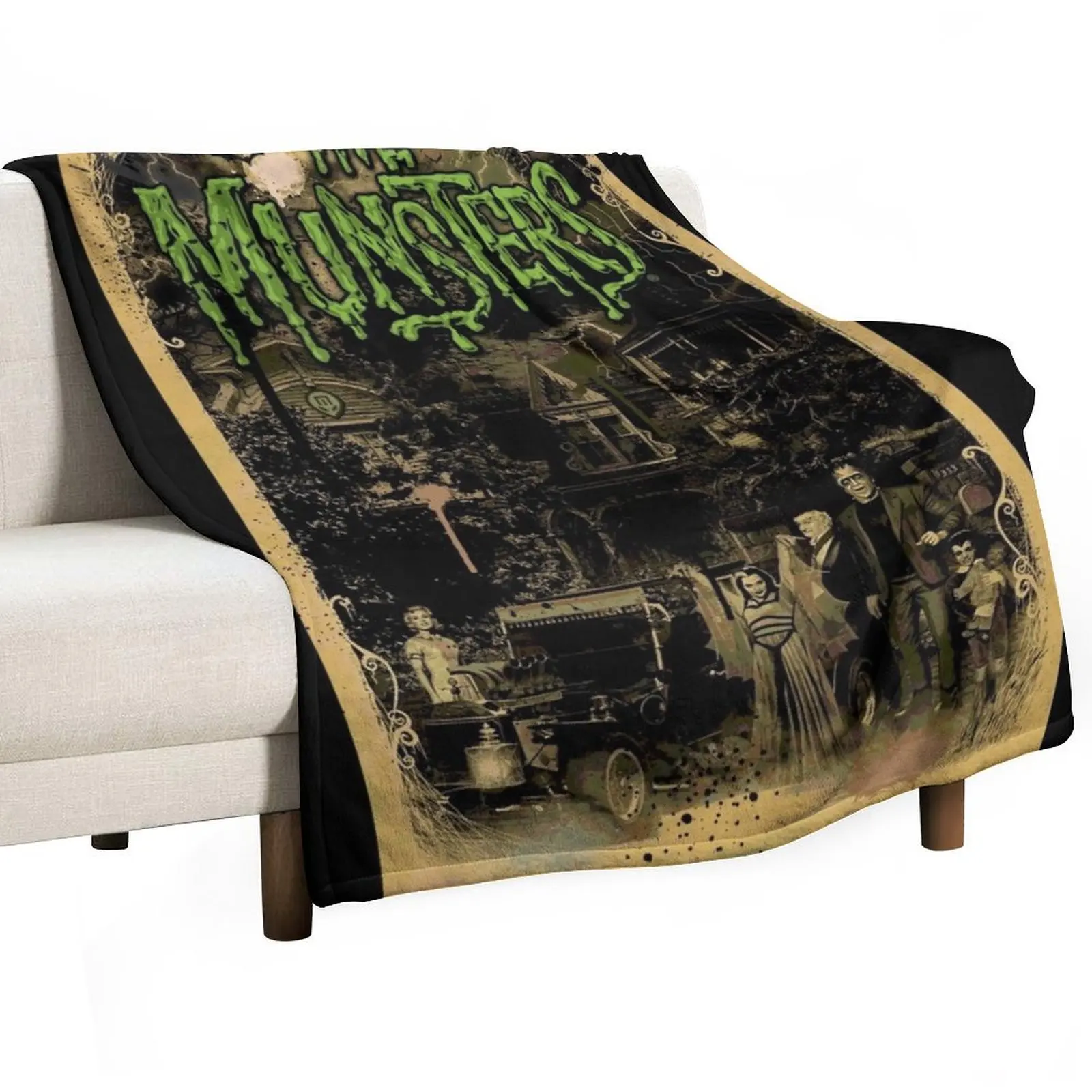 THE MUNSTERS Throw Blanket Furrys Shaggy christmas gifts Blankets