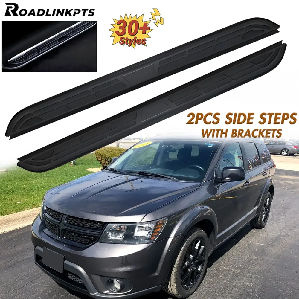 

2PCS Aluminum 5.1" Wide Fixed Side Steps Fit for Dodge Journey JCUV 2013-2020 Running Boards Nerf Bars Rails Plates Pedals