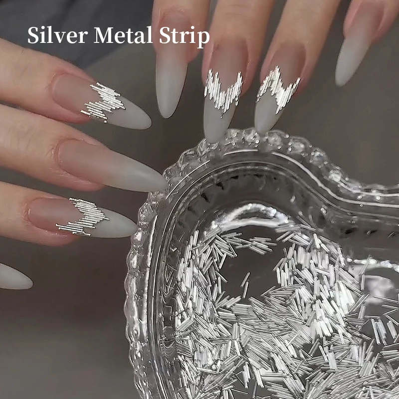 Reflective sliver meter strip Nail silk Decoration Shiny High Gloss Nail Art Charm Dark Flash Nail Salon Design Parts