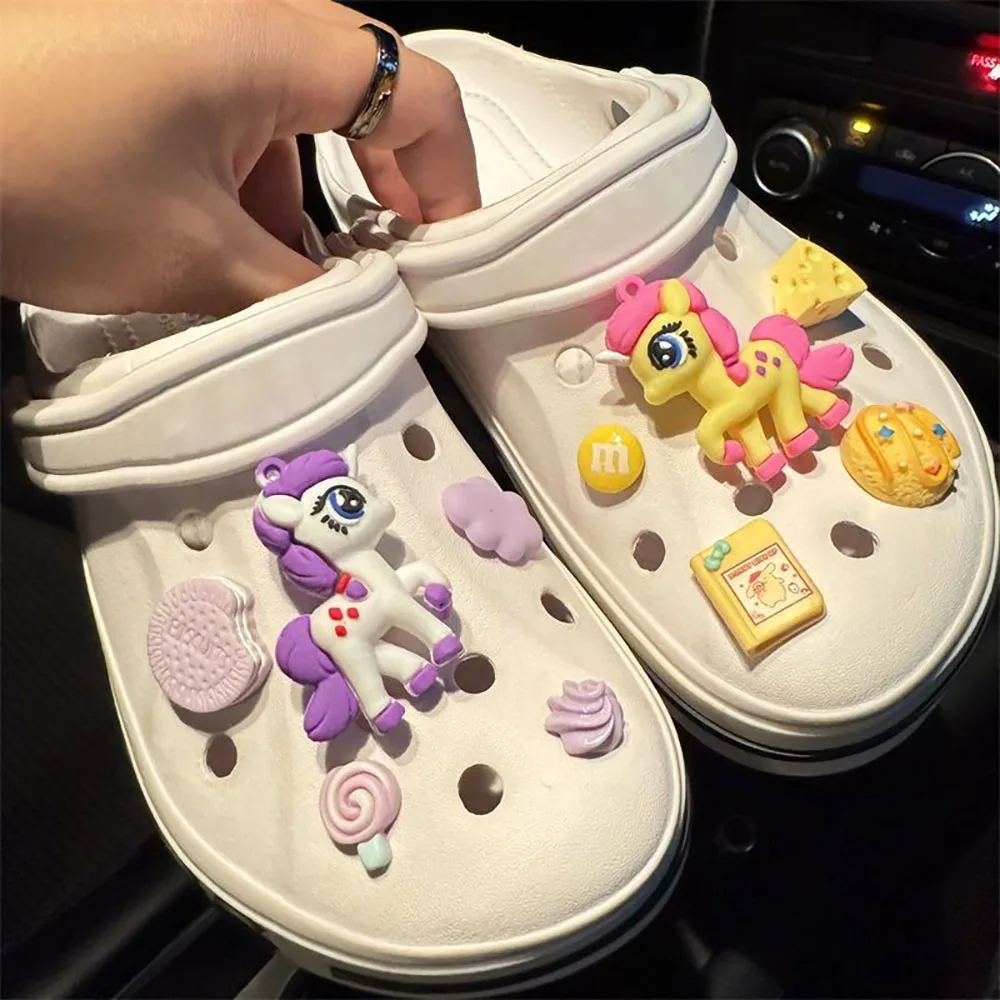 MINISO My Little Pony Cartoon Shoe Charms PVC Clogs Accessories DIY Shoe Decoration Kids Party Friends Gifts