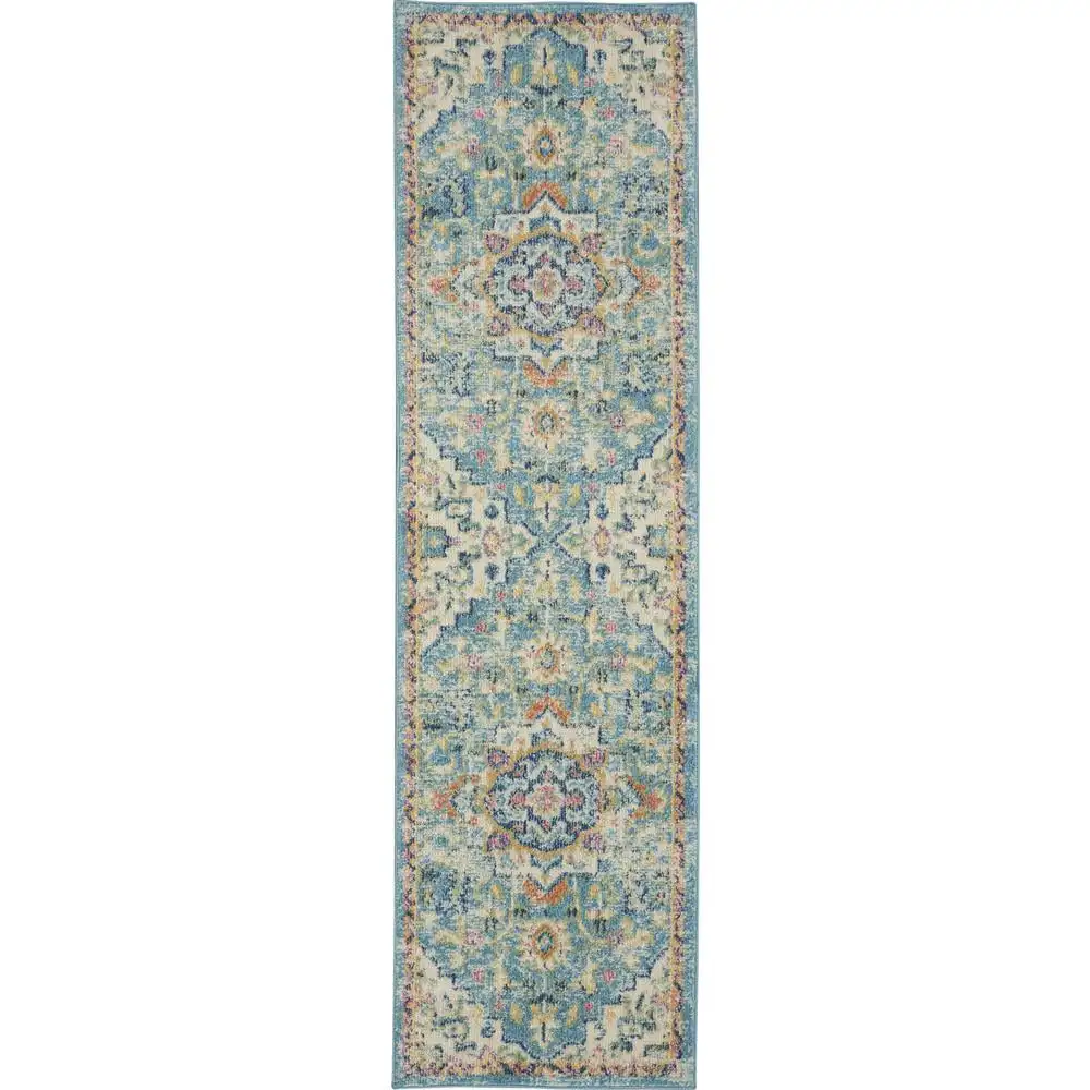 

Passion Bohemian Ivory/Light Blue 1'10 x 6' Area Rug, (2x6)