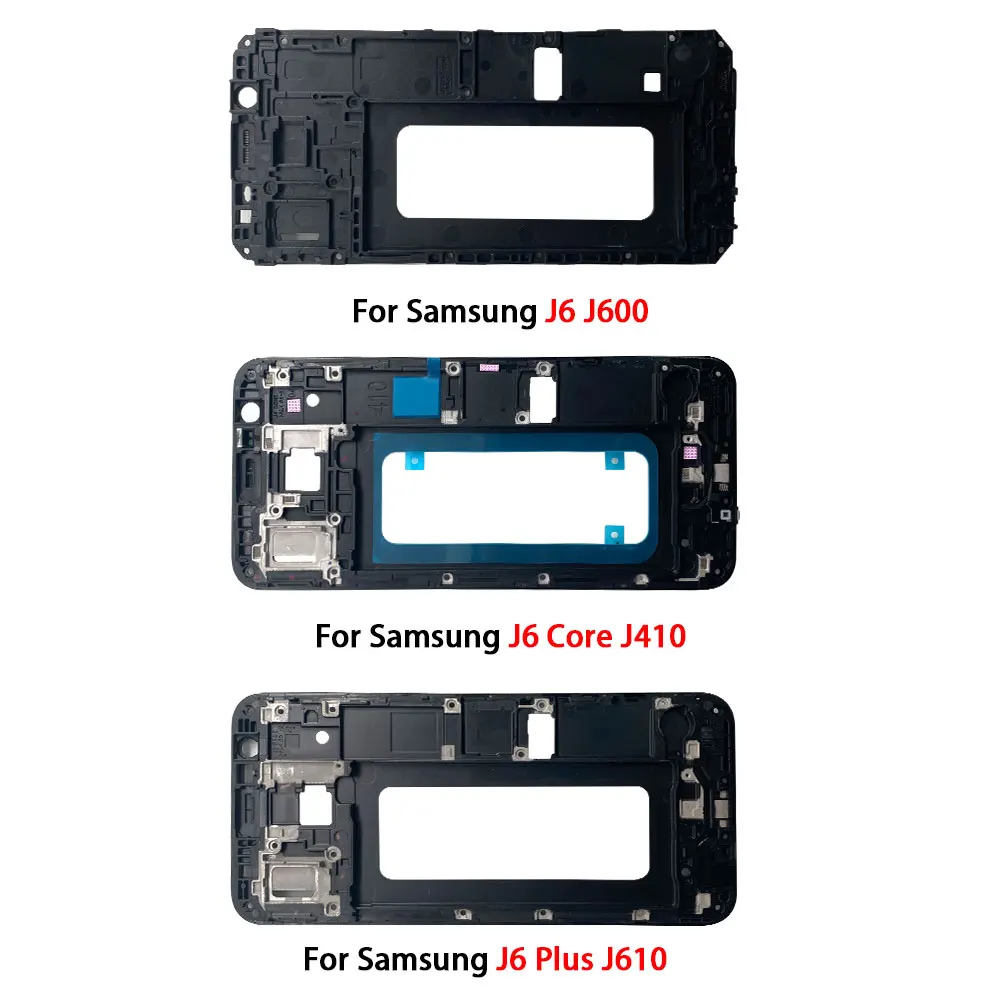 Front Housing Bezel Frame Housing LCD Housing Front Middle Frame Cover For Samsung J4 Core J410 J6 J600 J6 Plus J610