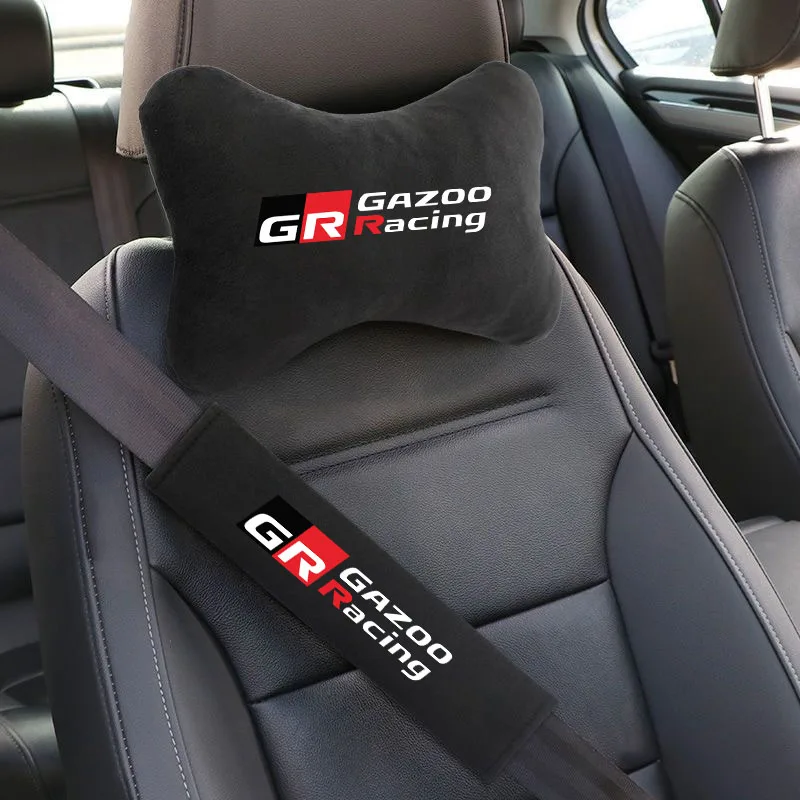Car Neck Pillow Lint Head Support Protector Universal Headrest Back Cushion For Toyota GR Sport Gazoo Racing RAV4 C-HR Mirai Car