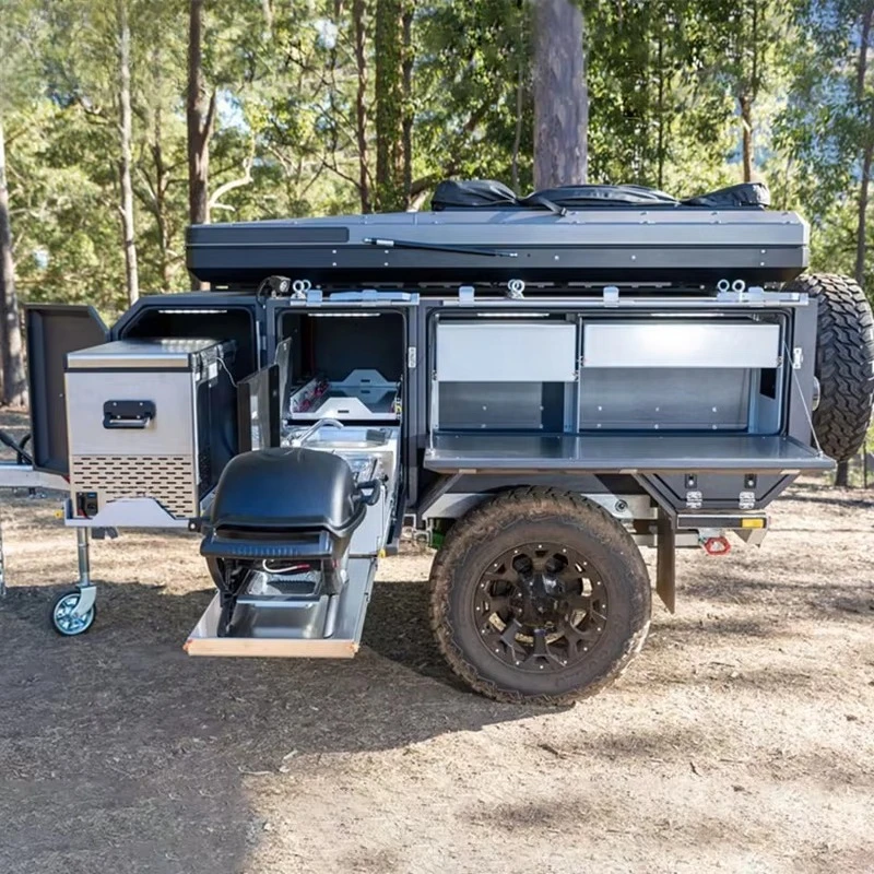 New Model Overland Enclosed Luggage Camping Trailer With Top Roof Tent